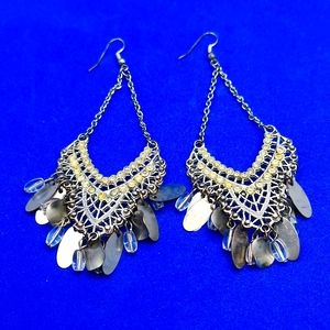 SALE! Vintage Silver & Crystal Earrings